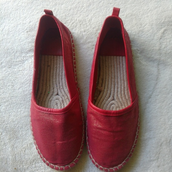 Cole Haan Shoes - Cole Haan red sparkley slides size 8 leather